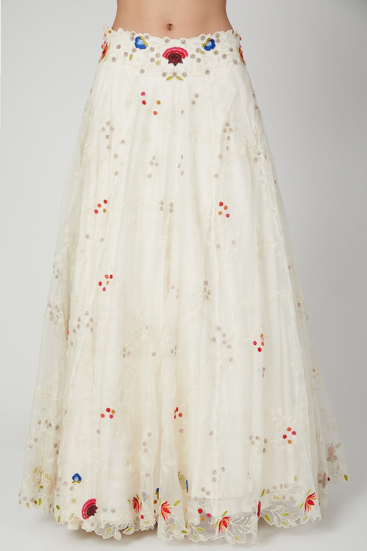 Zardosi Work Ivory Lehenga Set