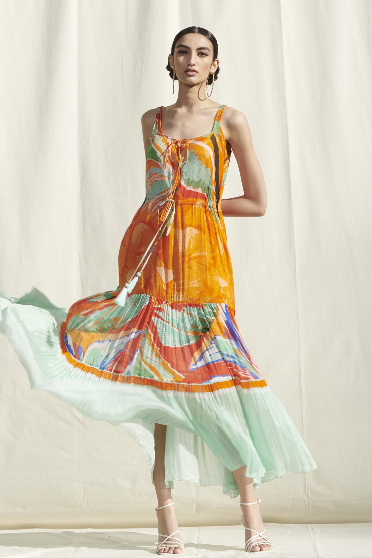 Buy Printed Crinkle Dress by Mandira Wirk