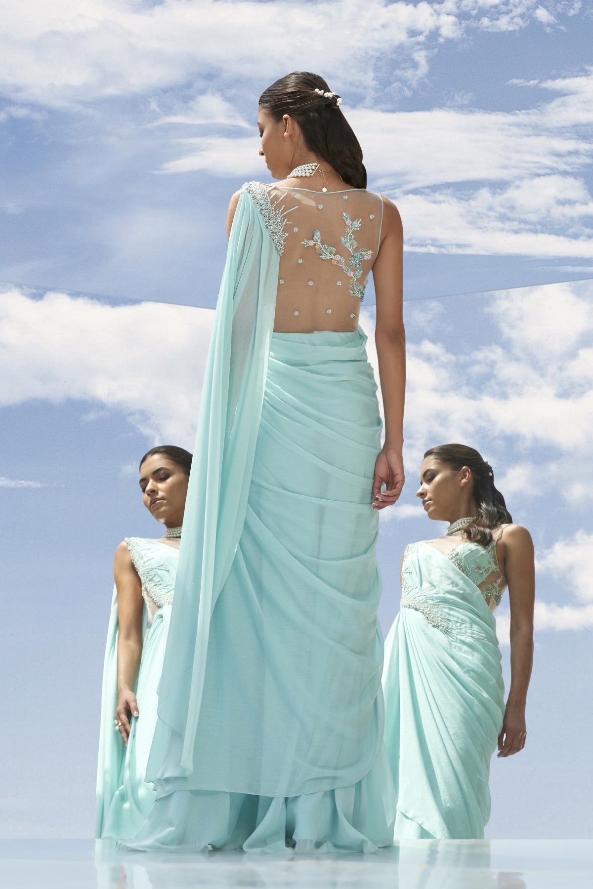 Embroidered Drape Saree