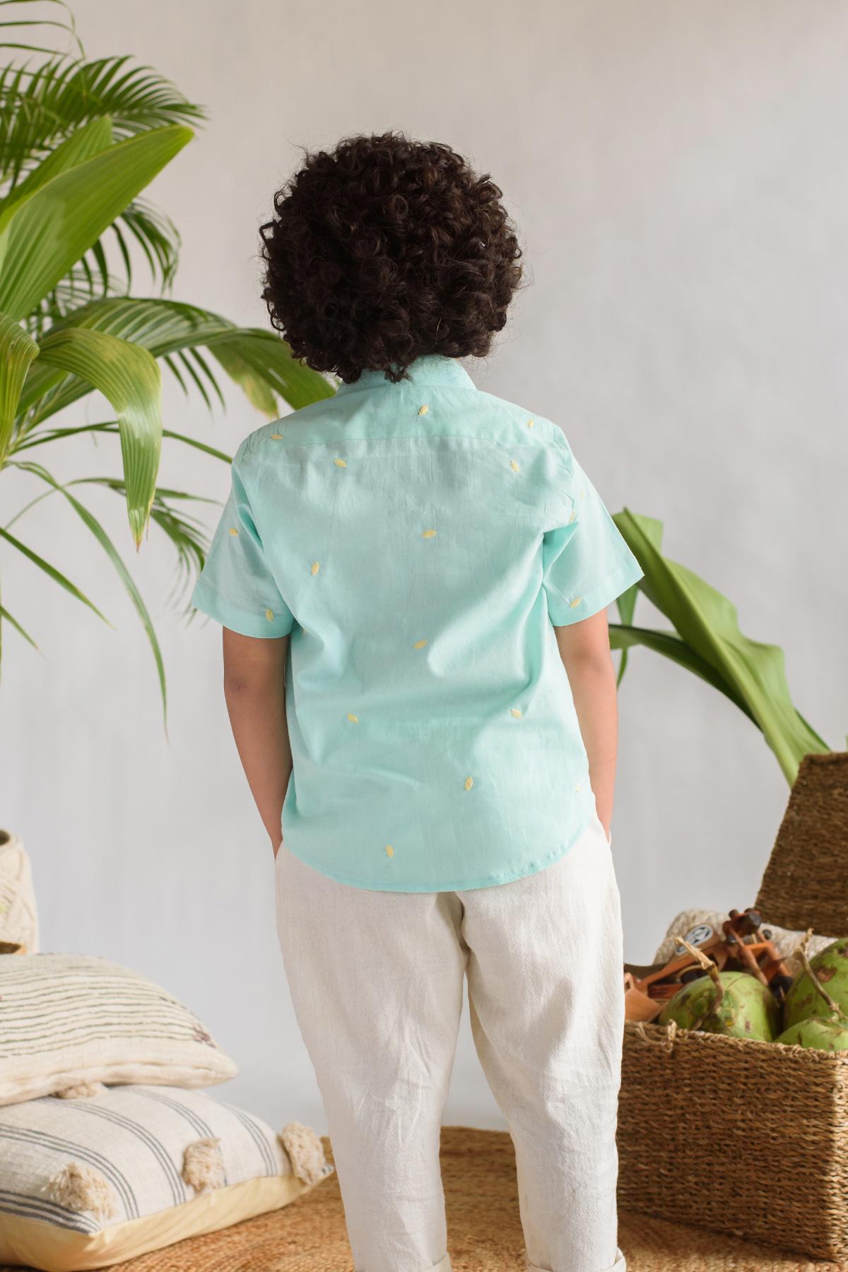 Leaves Embroidered Shirt