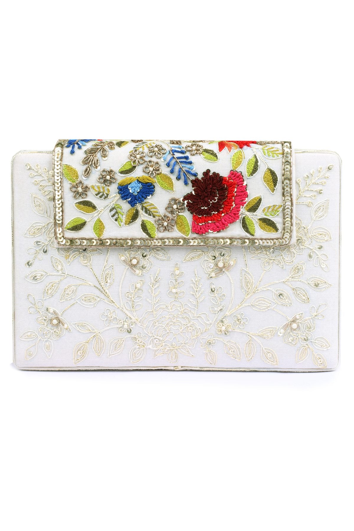 Tonal Embroidery Clutch