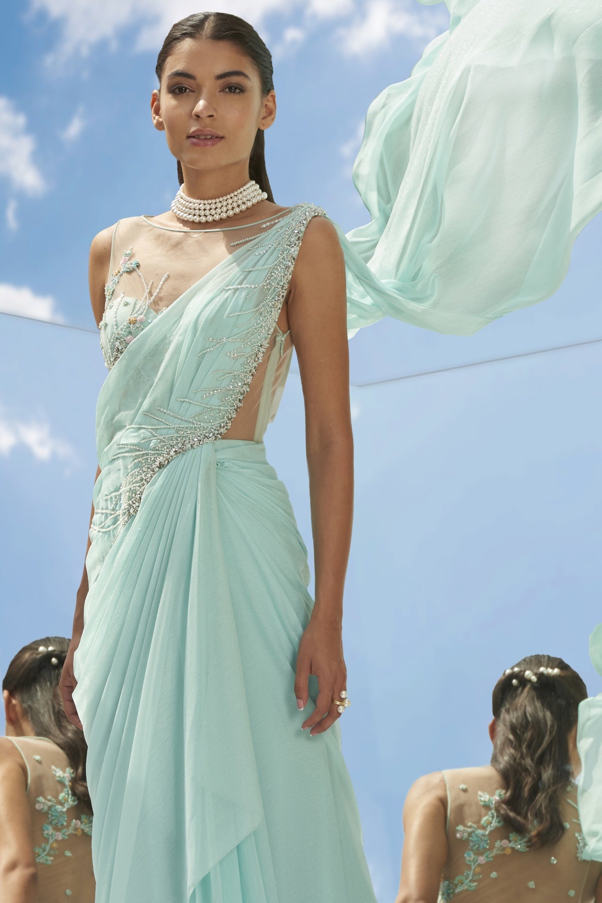 Embroidered Drape Saree