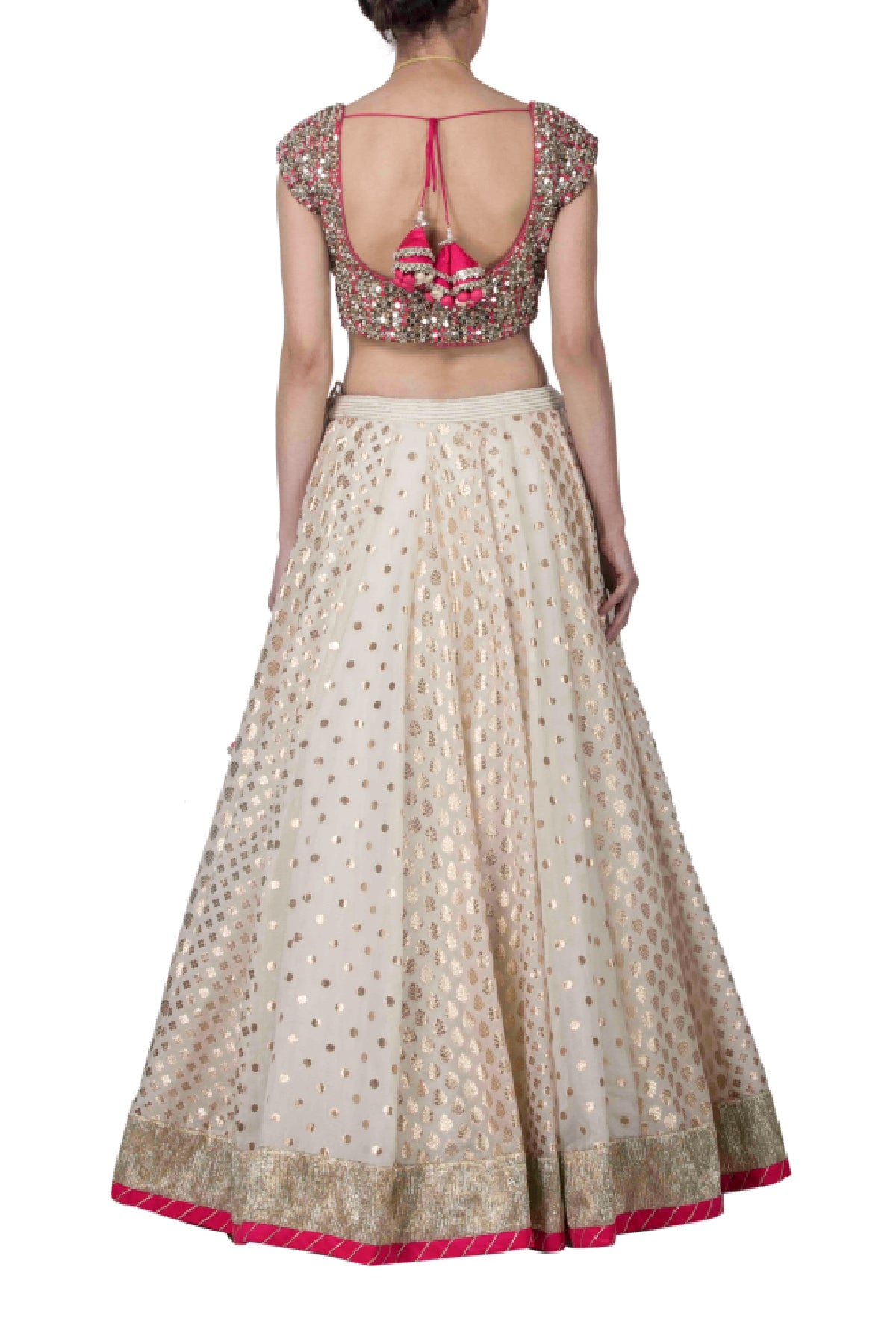 Ivory Chanderi Lehenga Set
