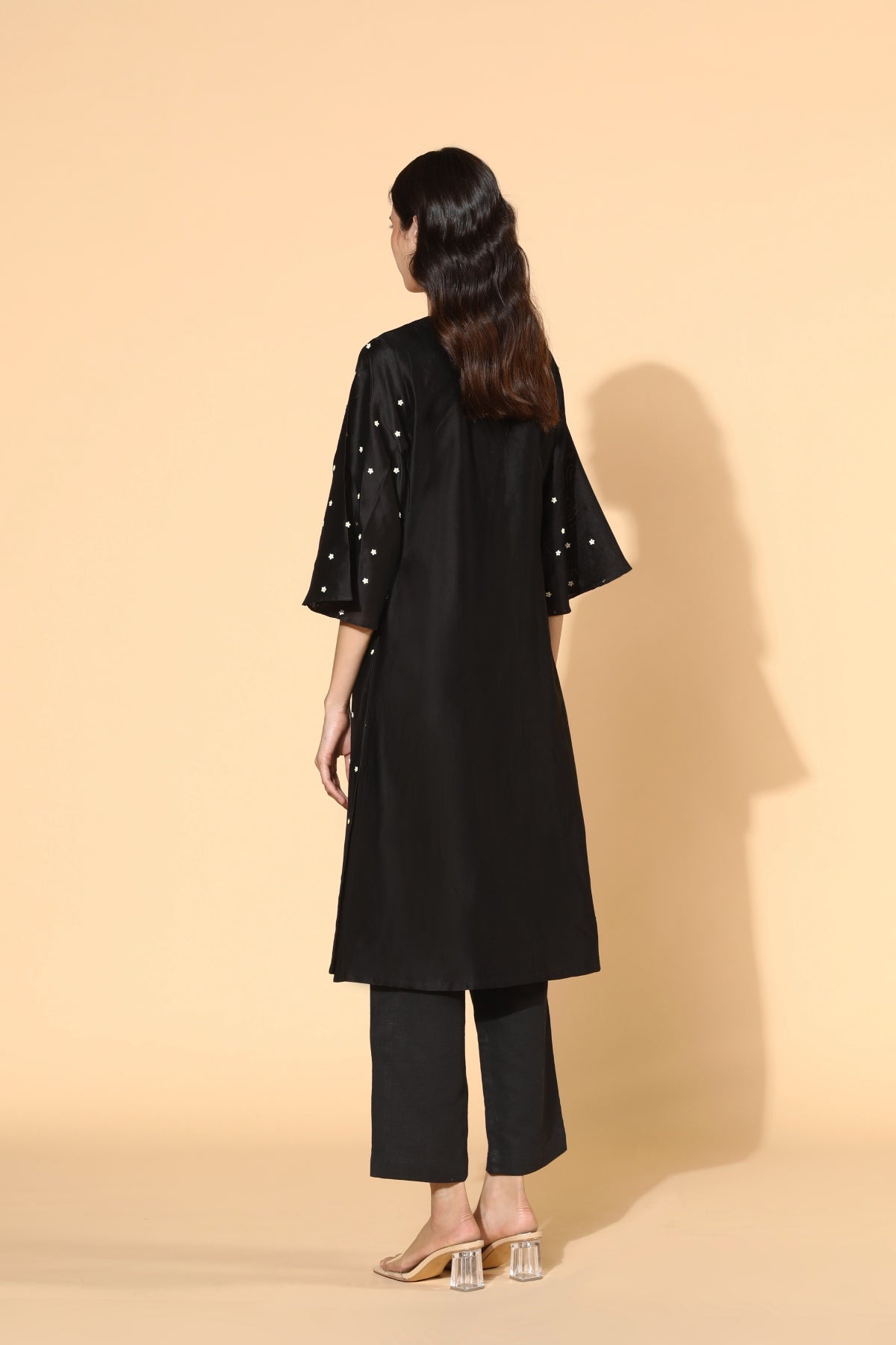 Black Embroidered Tunic Set