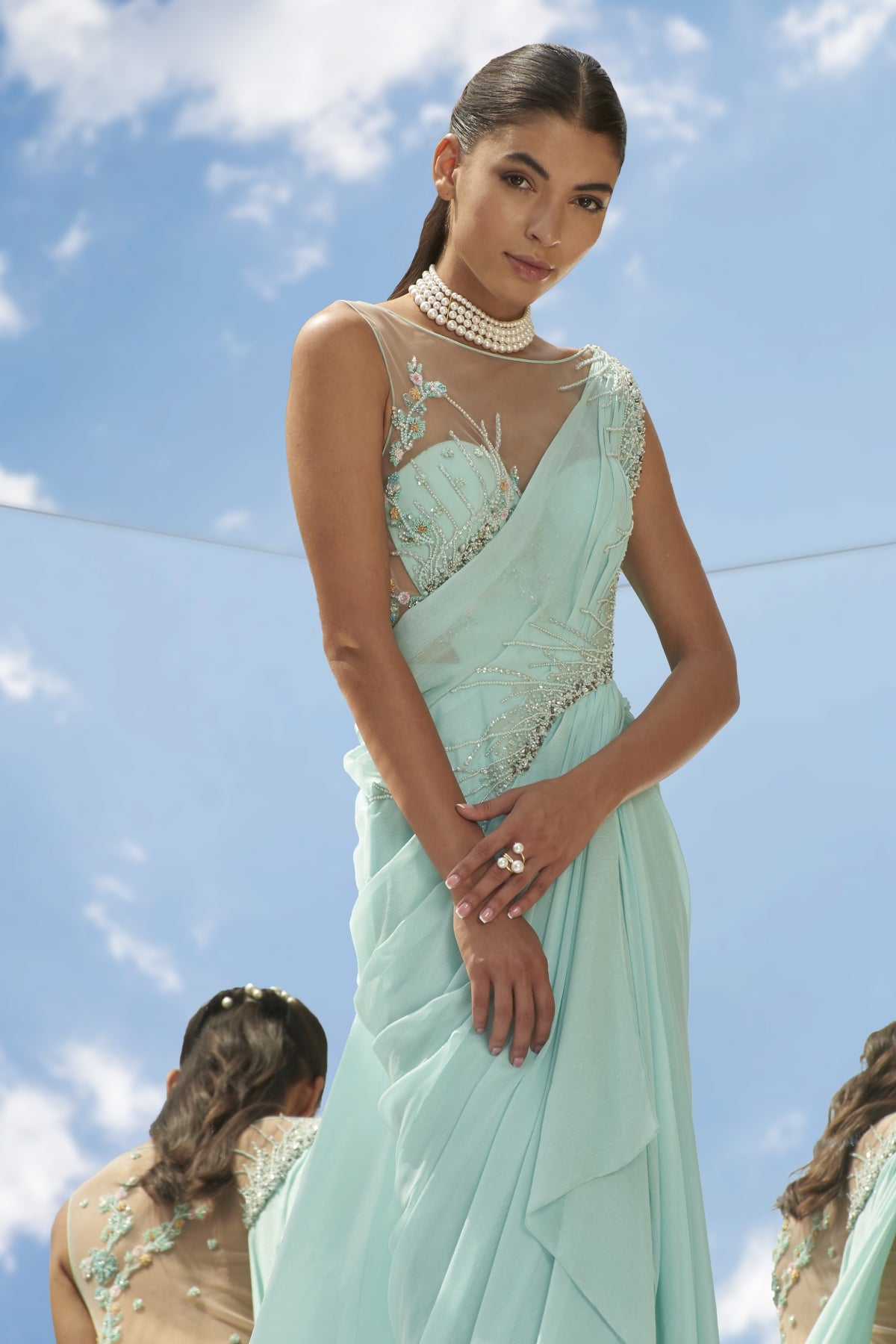 Embroidered Drape Saree