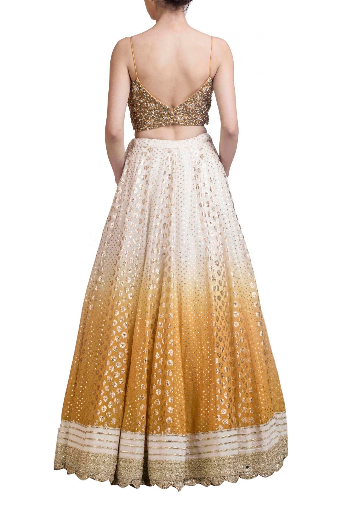Ombre Sequins Work Lehenga Set