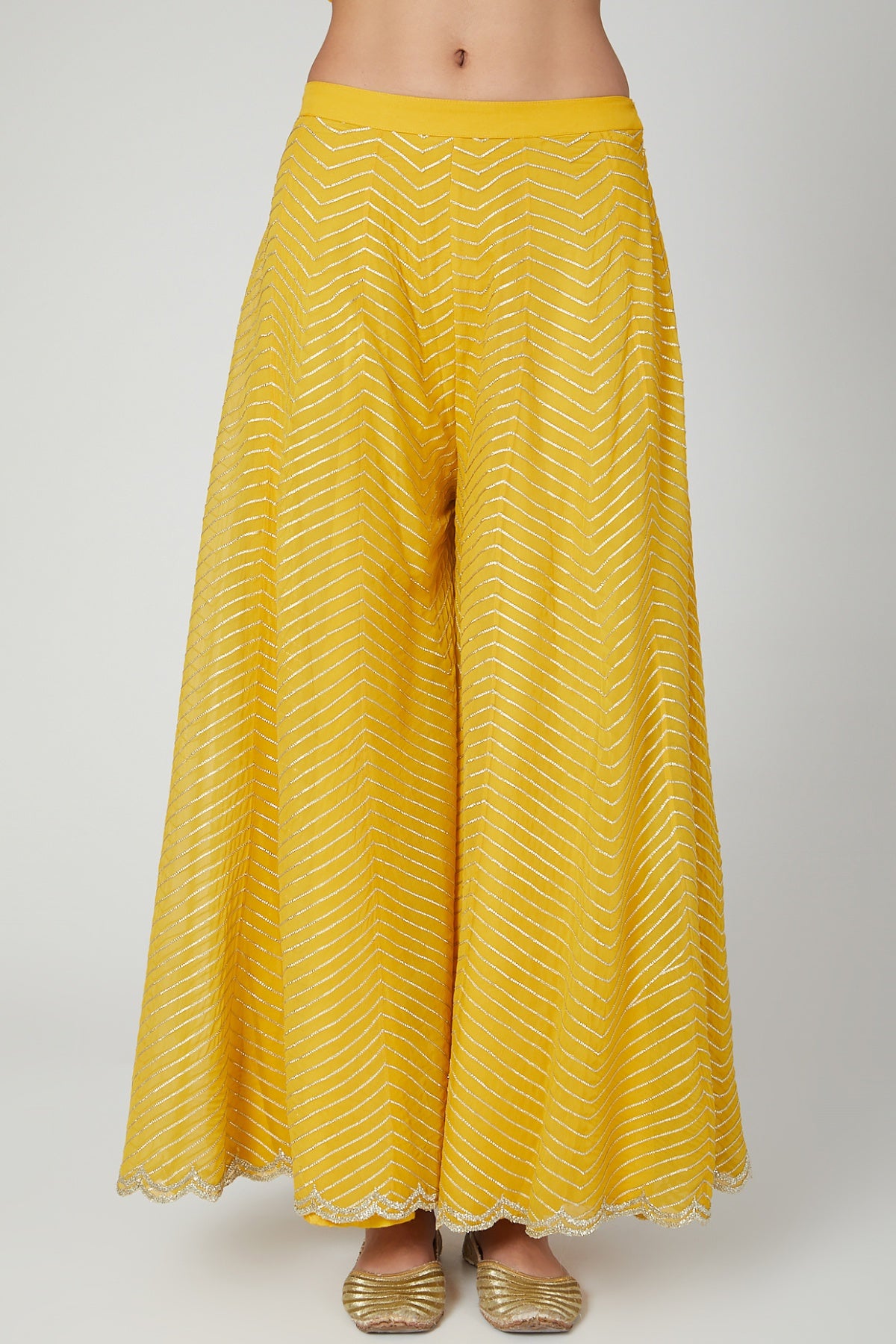 Mustard Zardosi Short Kurta Set