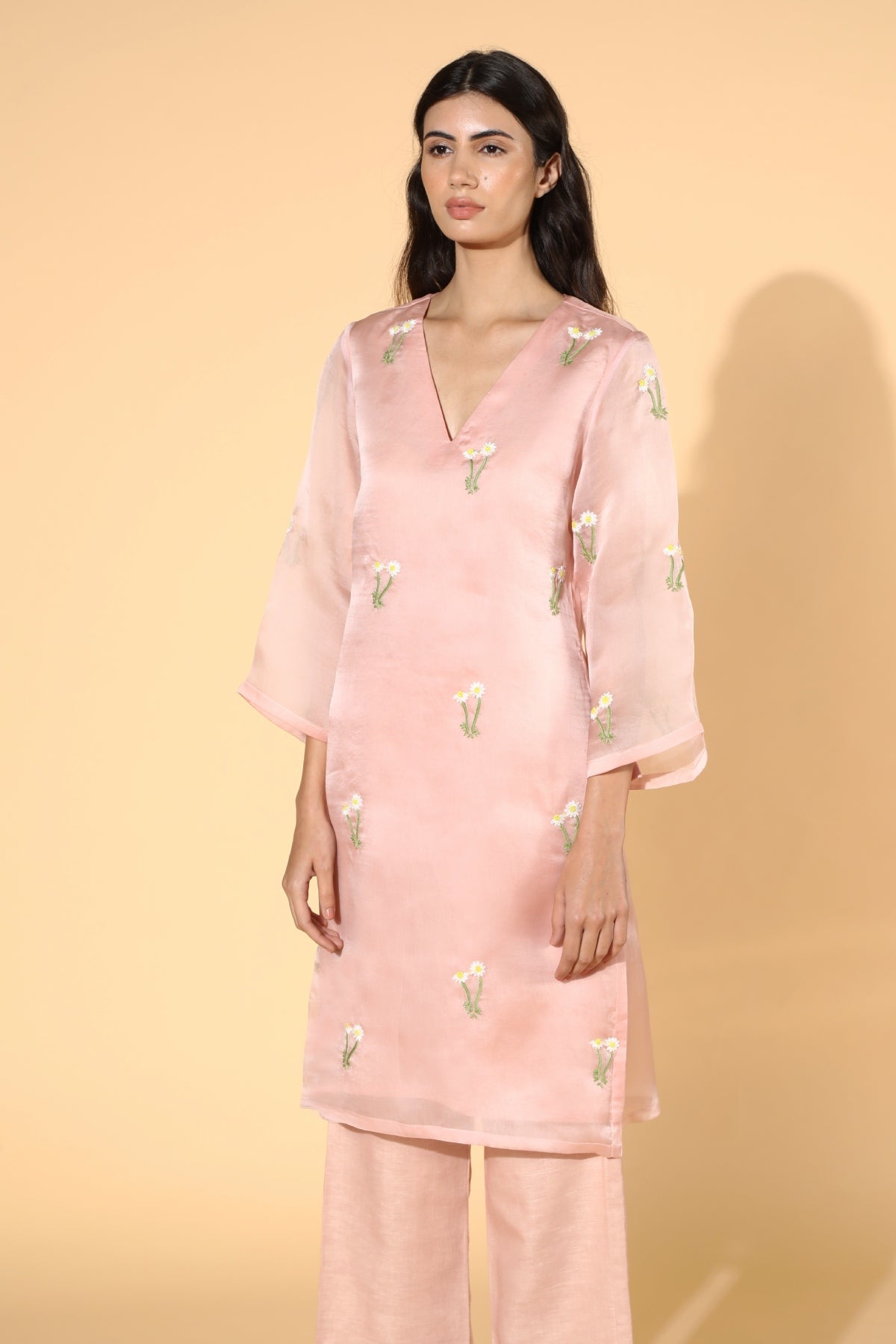 Rose Pink V-Neck Tunic & Pants