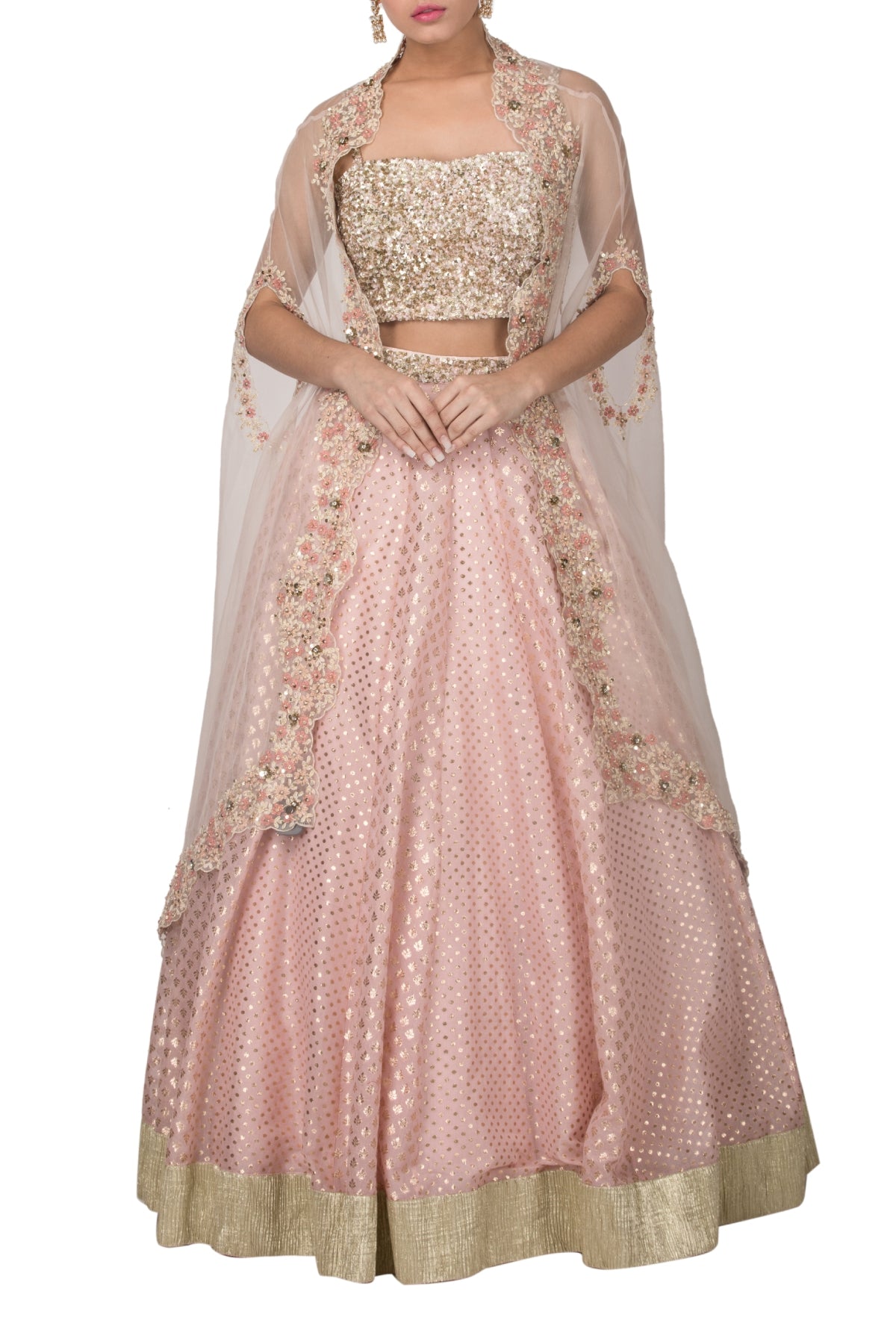 Ivory Chanderi Dori Lehenga Set
