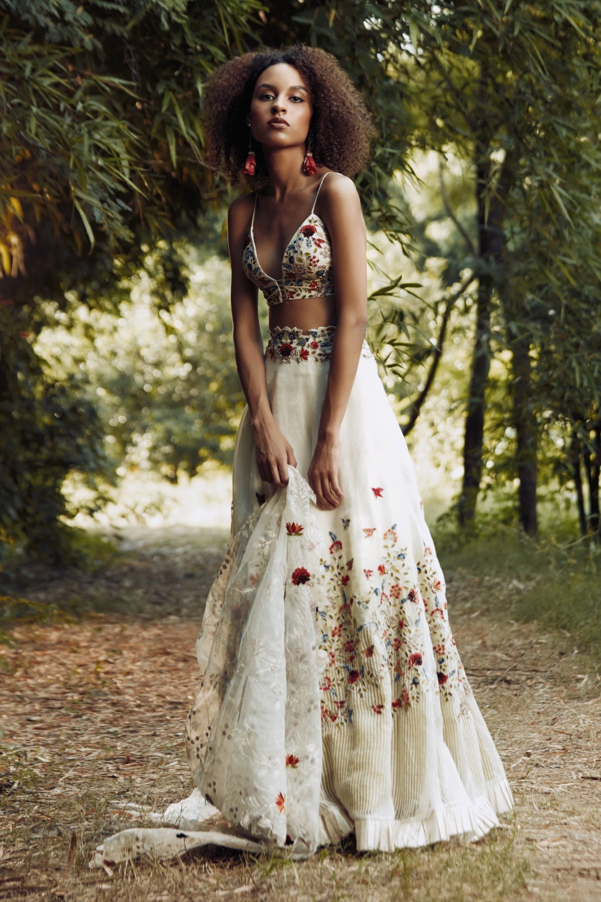 Ivory Deep Neck Lehenga Set