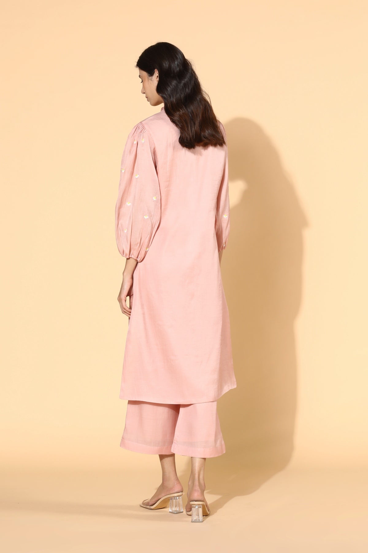 Rose Pink Embroidered Tunic Set