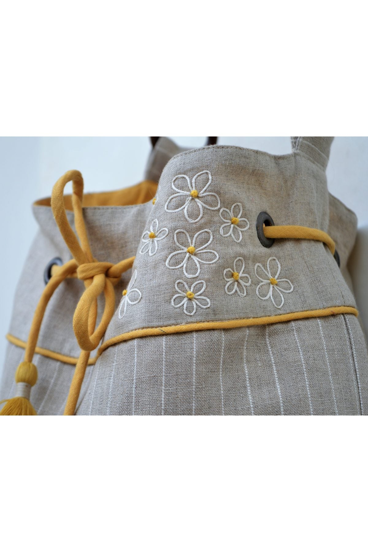 Striped Embroidered Bag