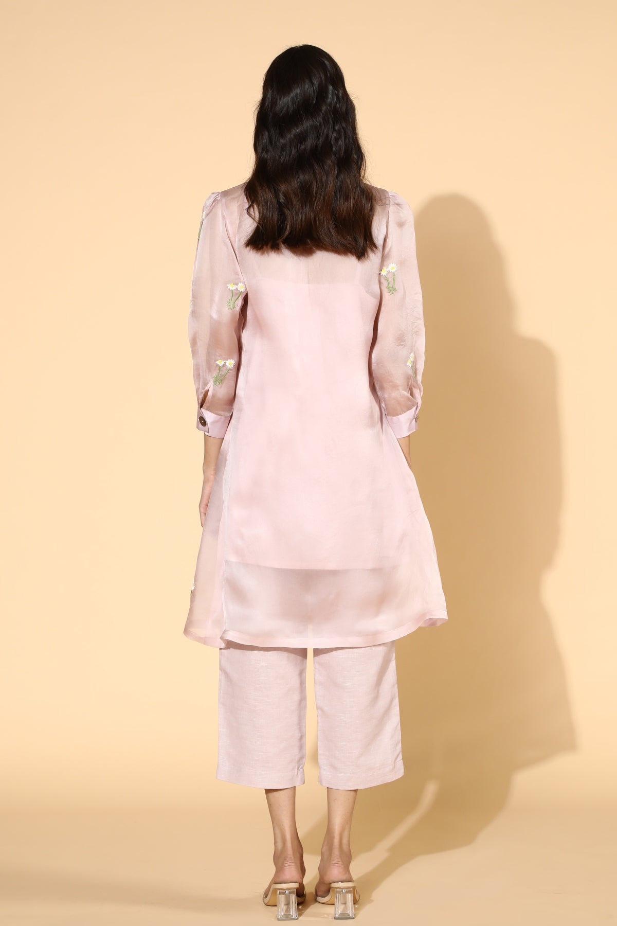 Embroidered Collar Tunic Set