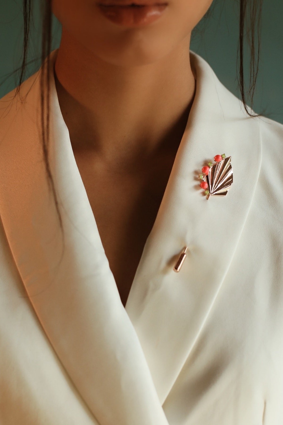 Buy Pearl Swarovski Lapel Pin For Women Online at ScrollnShops