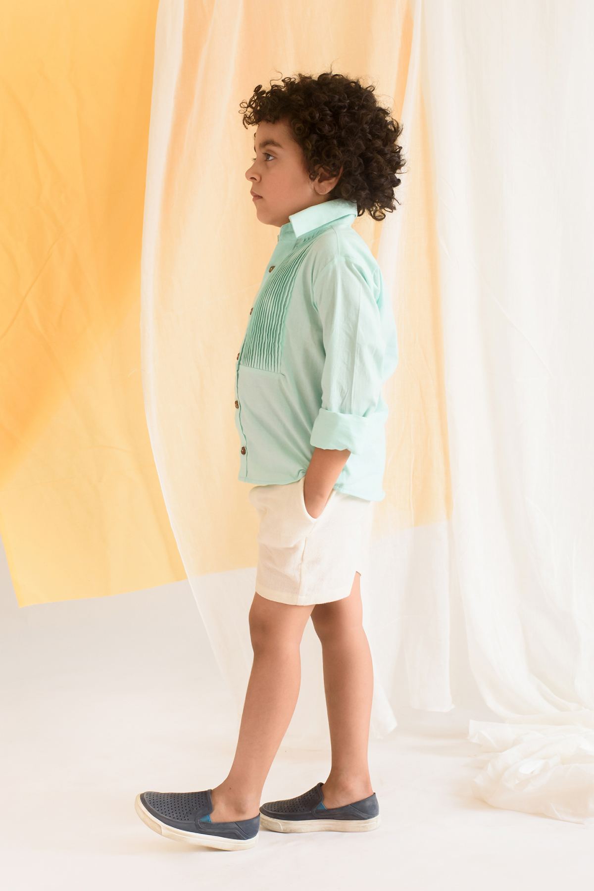 Oil Tucked Panel Shirt