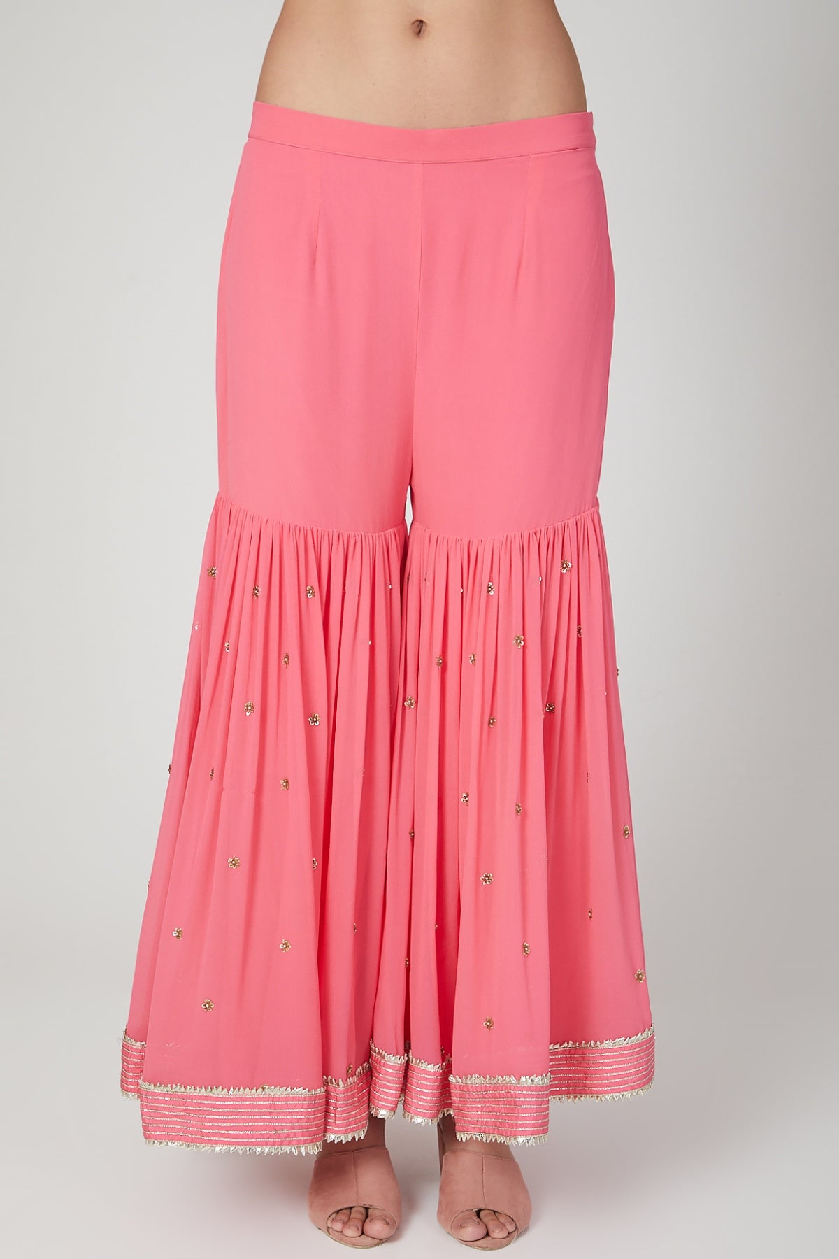 Blush Pink Gota Work Sharara Set