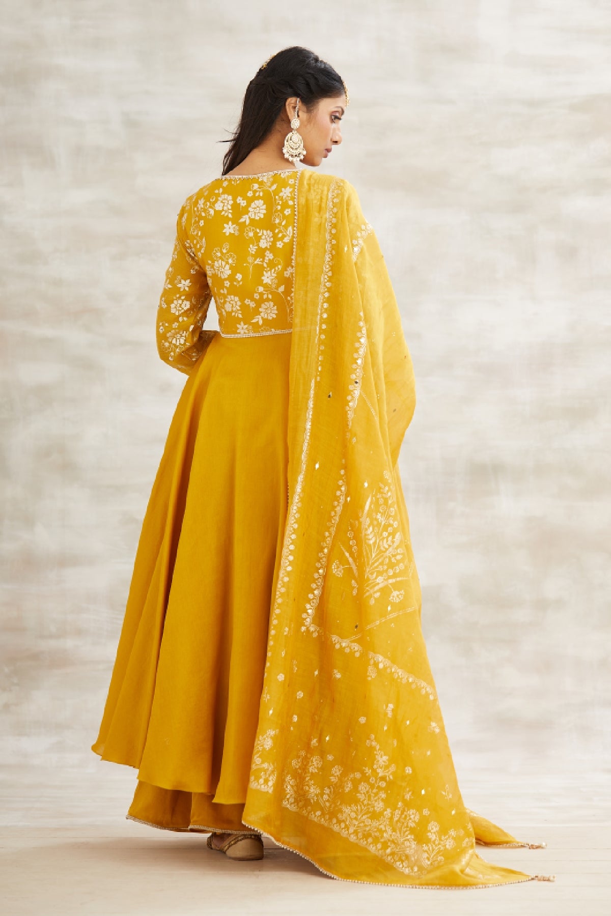 Foil Print Mustard Kalidar Set
