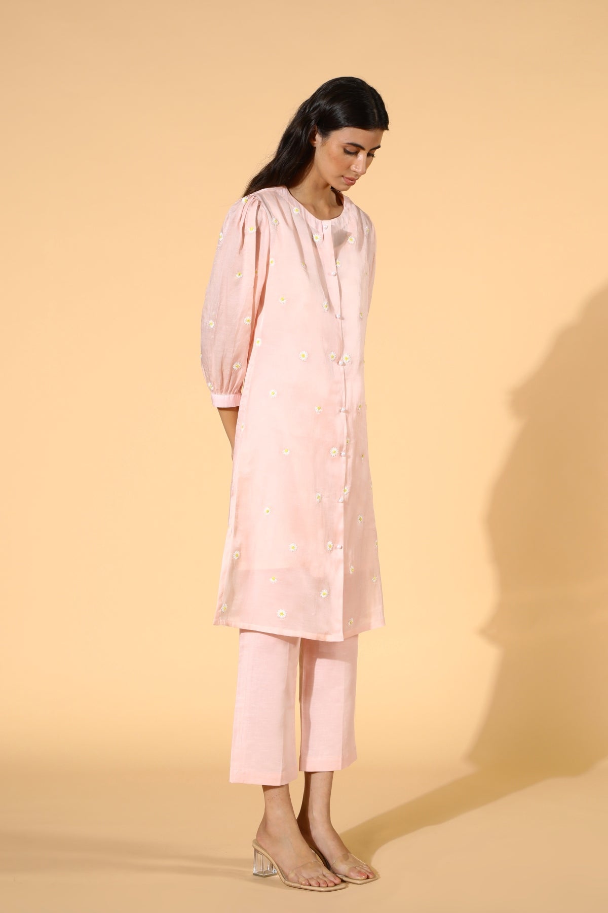 Silk Cotton Organza Tunic Set