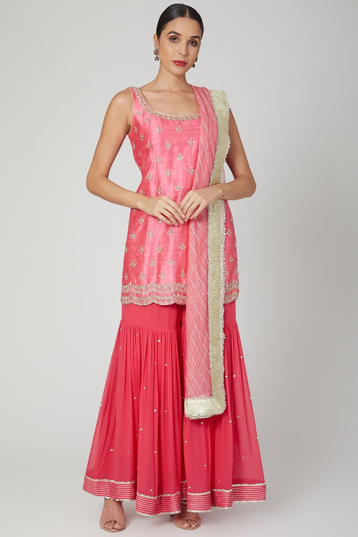 Fuchsia Pink Gota Sharara Set
