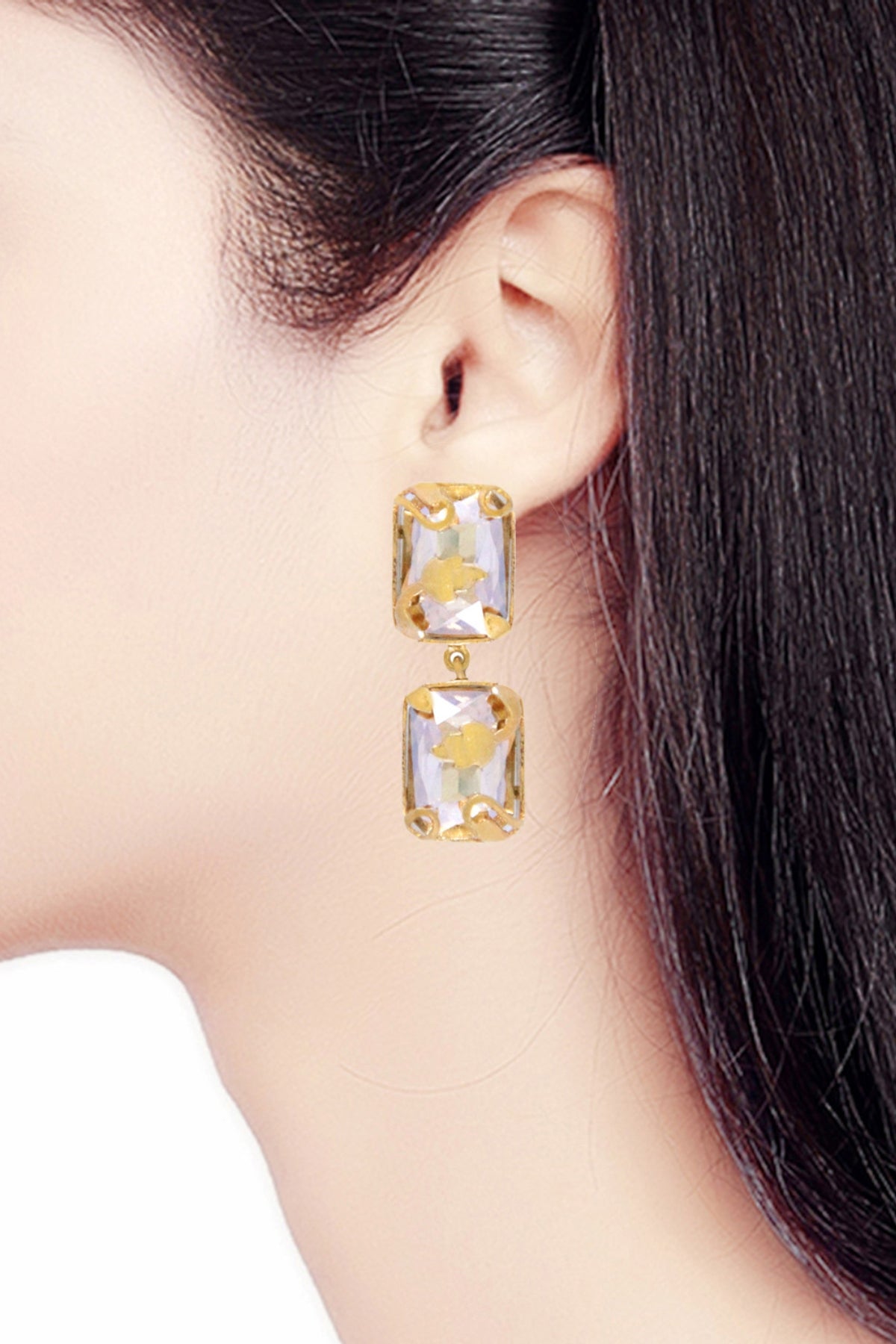Stone Block Earrings