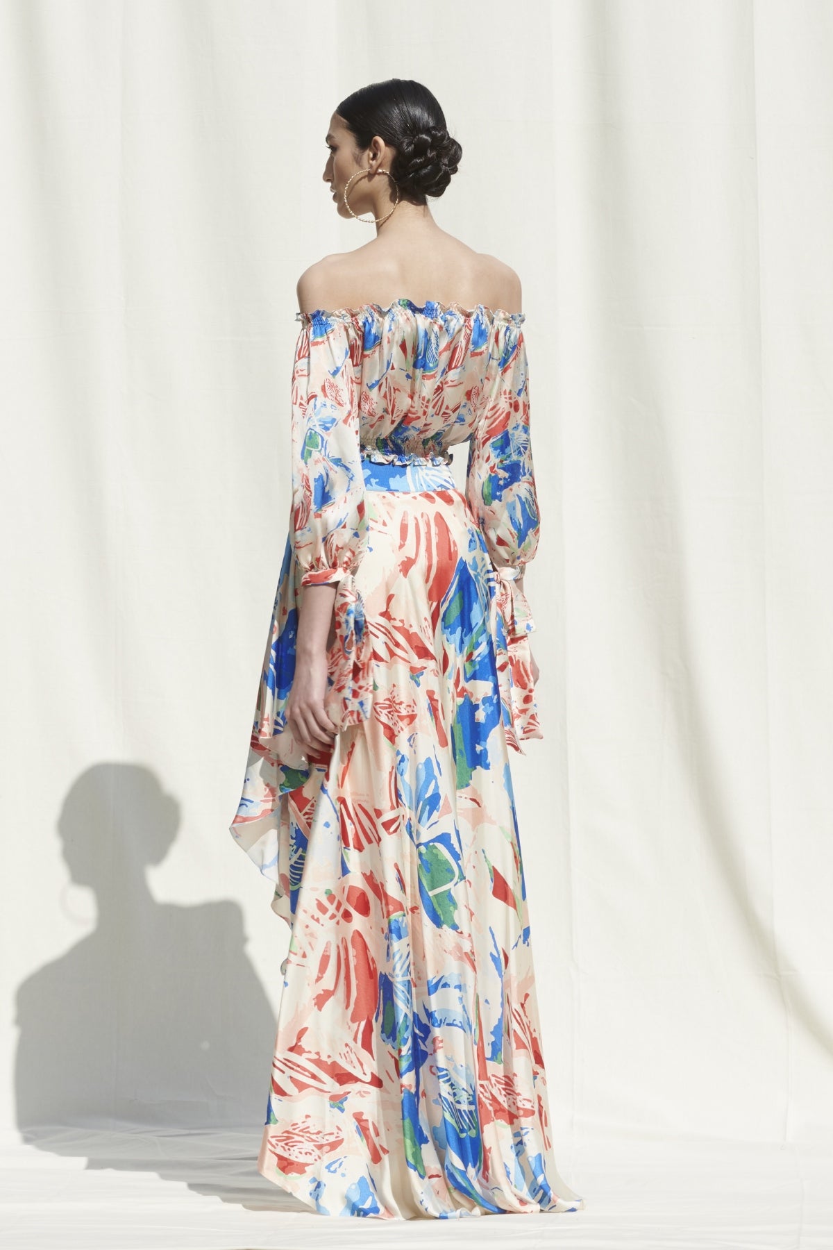 Printed Drape Skirt Set