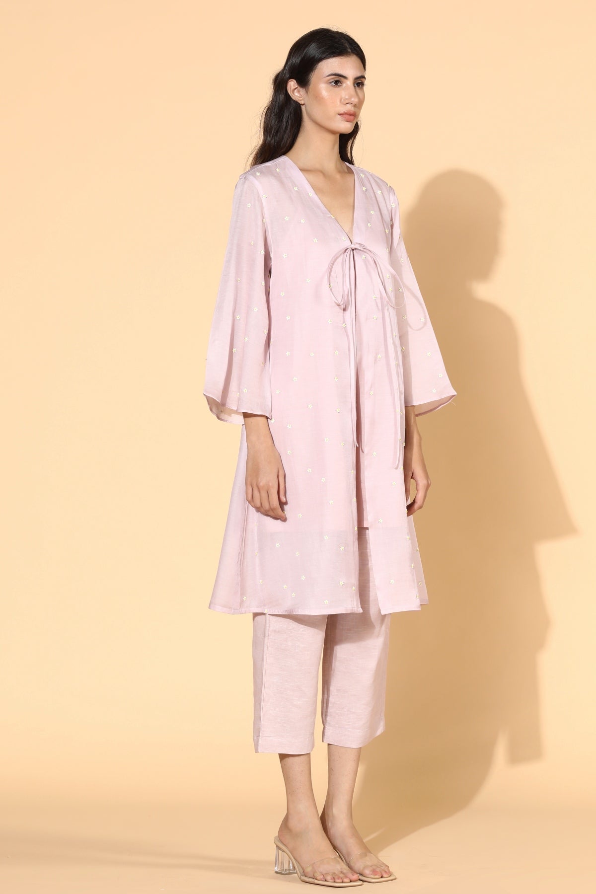 Purple Tie-Up Tunic & Pants