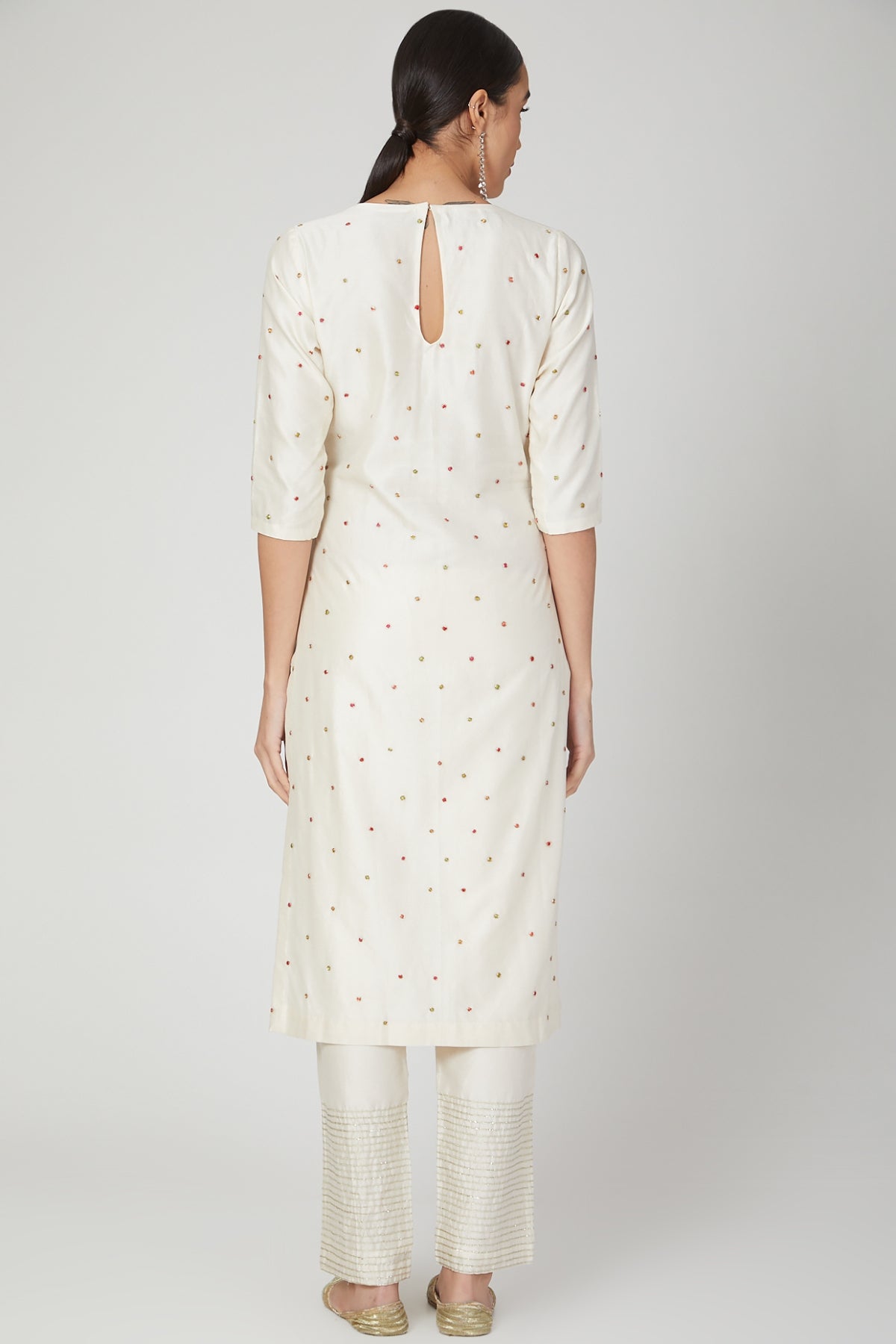 Thread Work Ivory Kurta Set