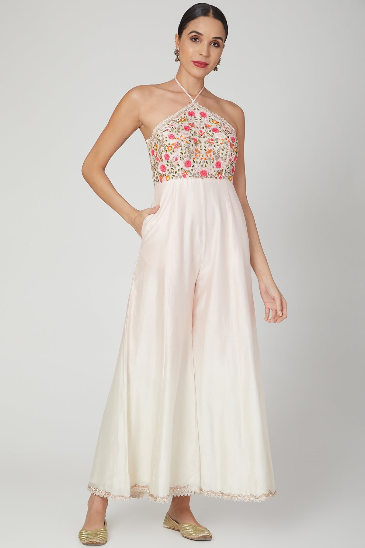 Pink Halter Neck Dori Jumpsuit