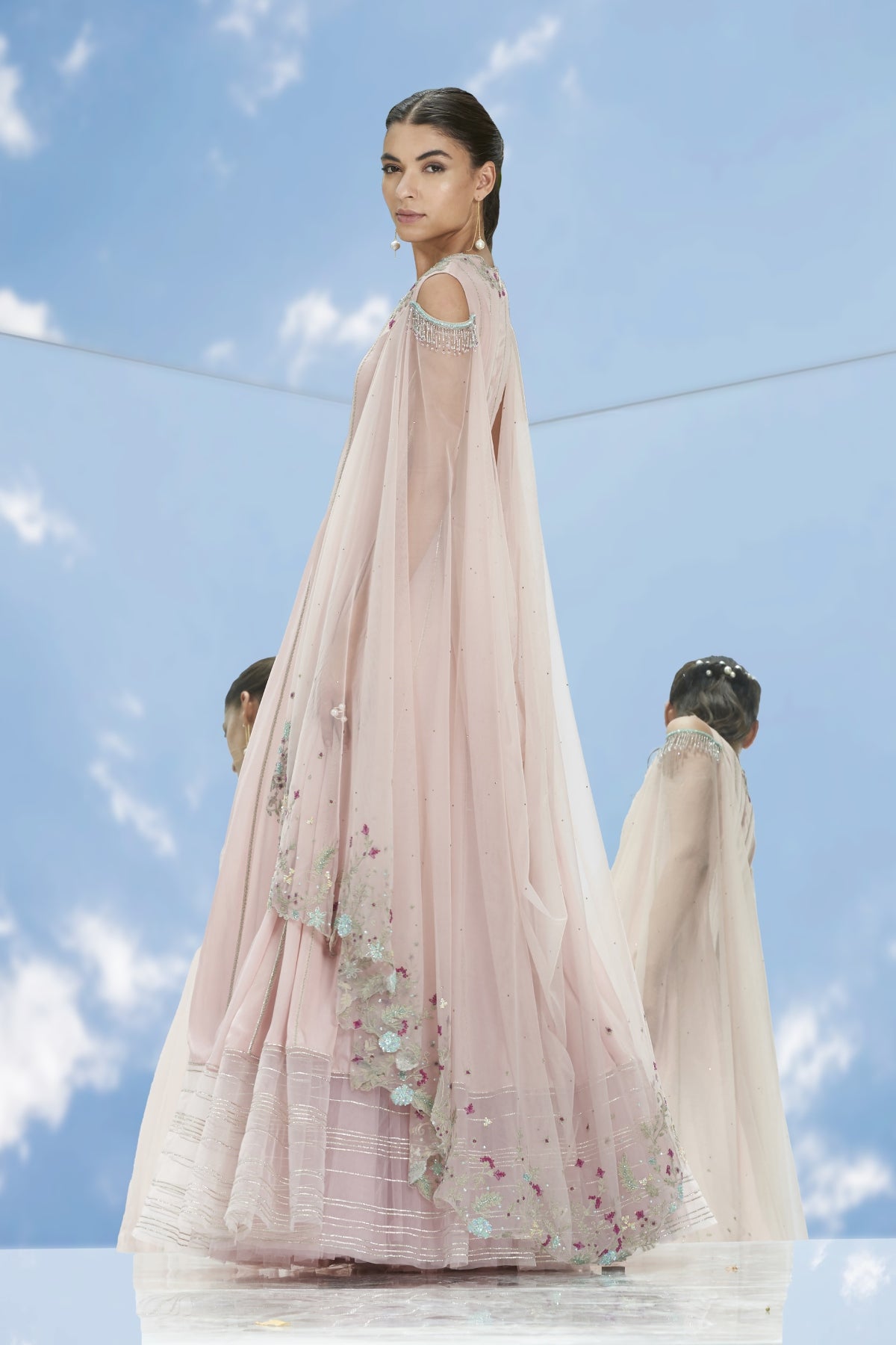 Embroidered Drape Kalidar Set