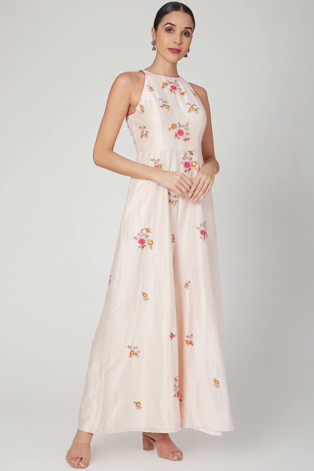 Blush Pink Halter Neck Jumpsuit