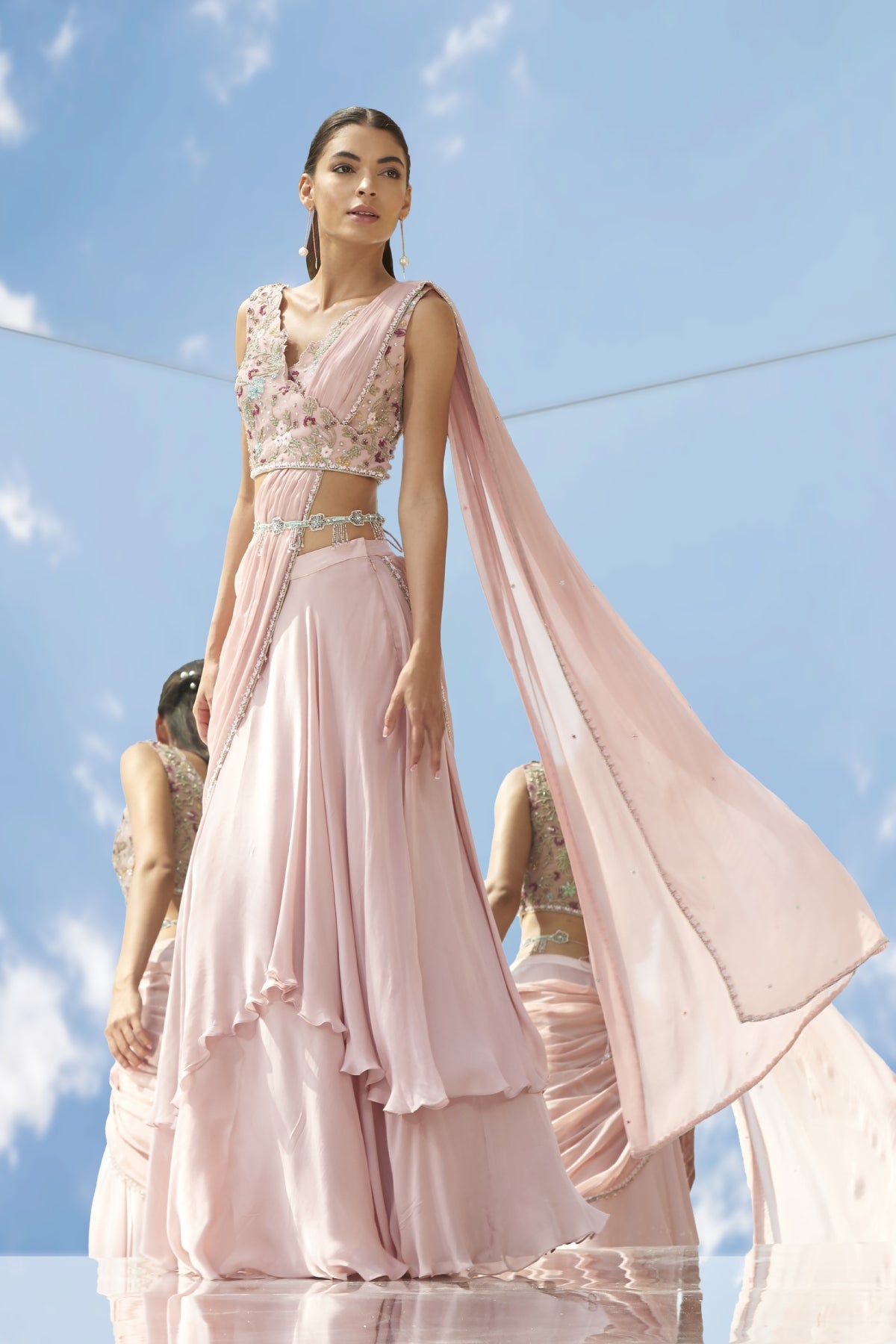 Embroidered Drape Saree