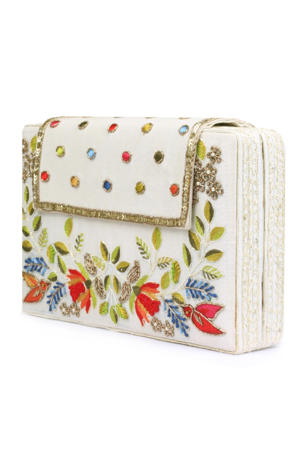 Floral Embroidery Clutch