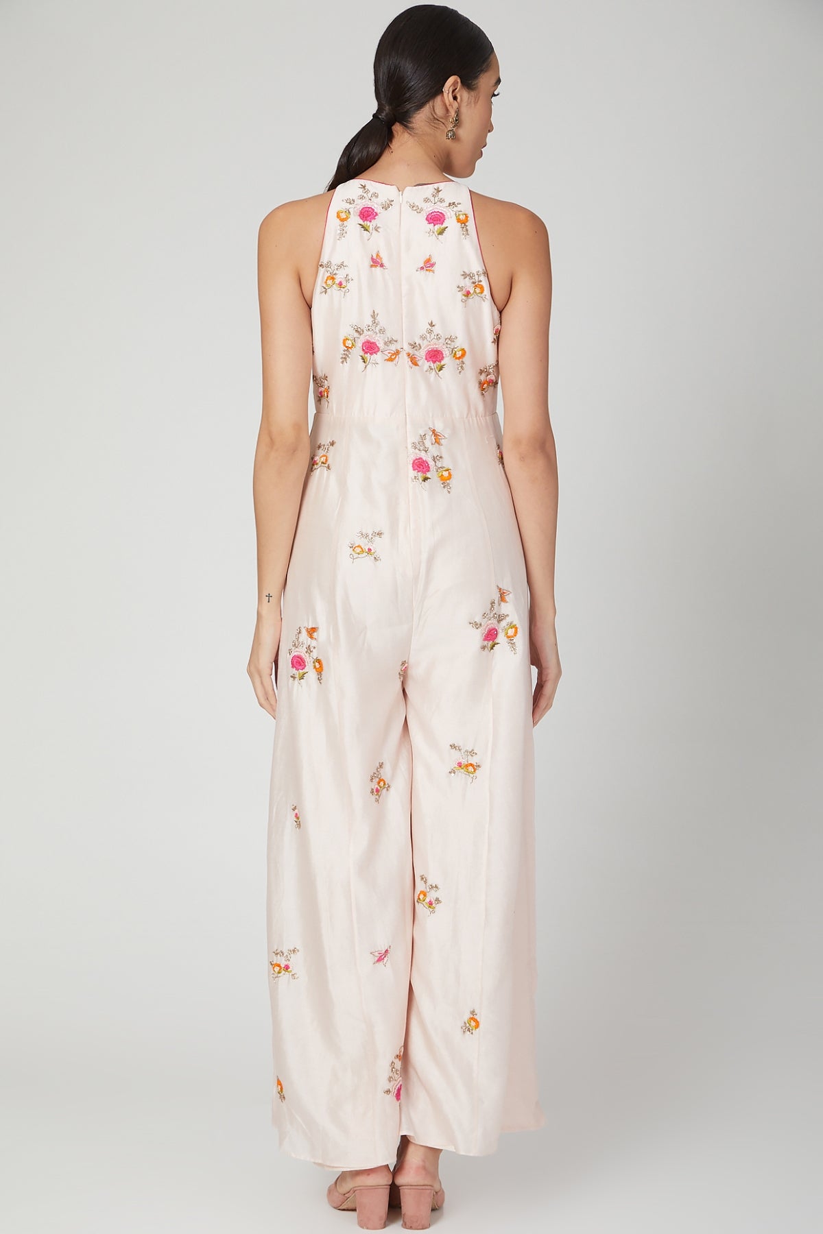 Blush Pink Halter Neck Jumpsuit