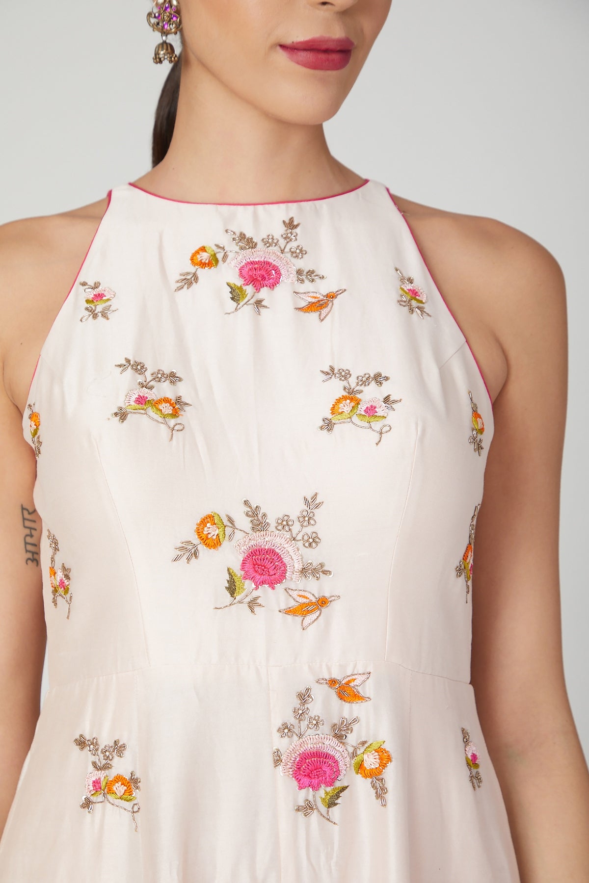 Blush Pink Halter Neck Jumpsuit