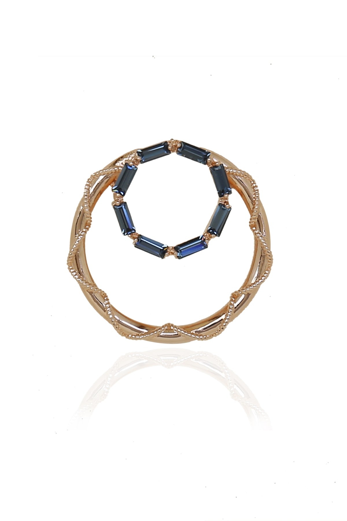 Blue Swarovski Two Round Hoops