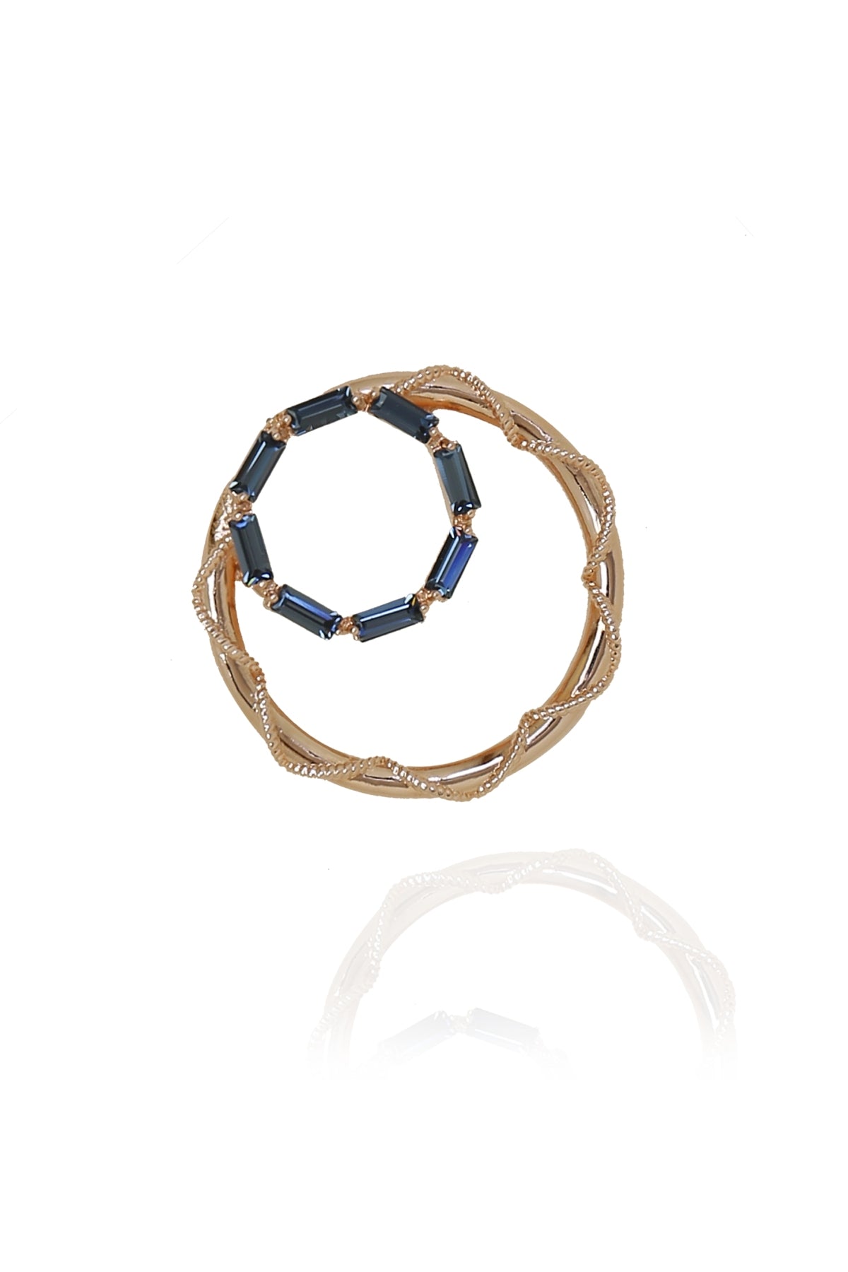 Blue Swarovski Two Round Hoops