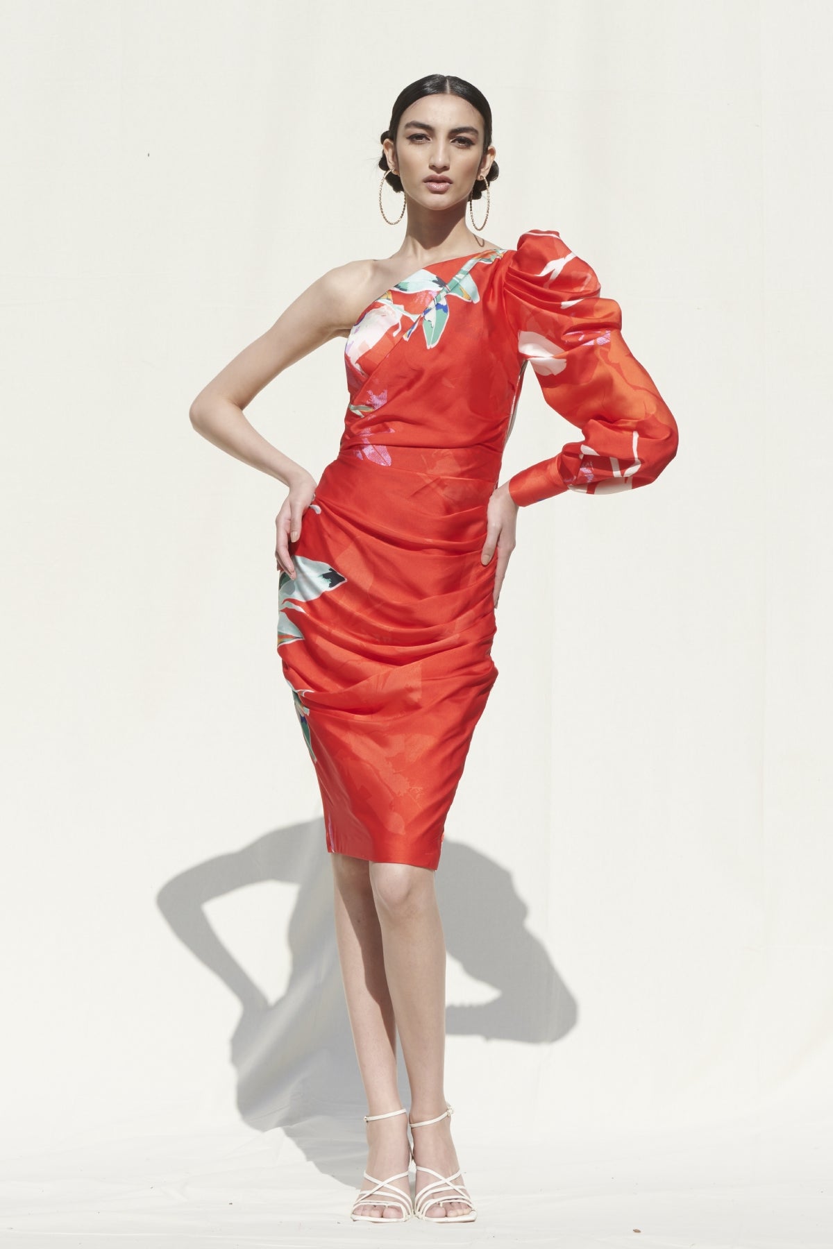 Buy Printed Drape Dress by Mandira Wirk