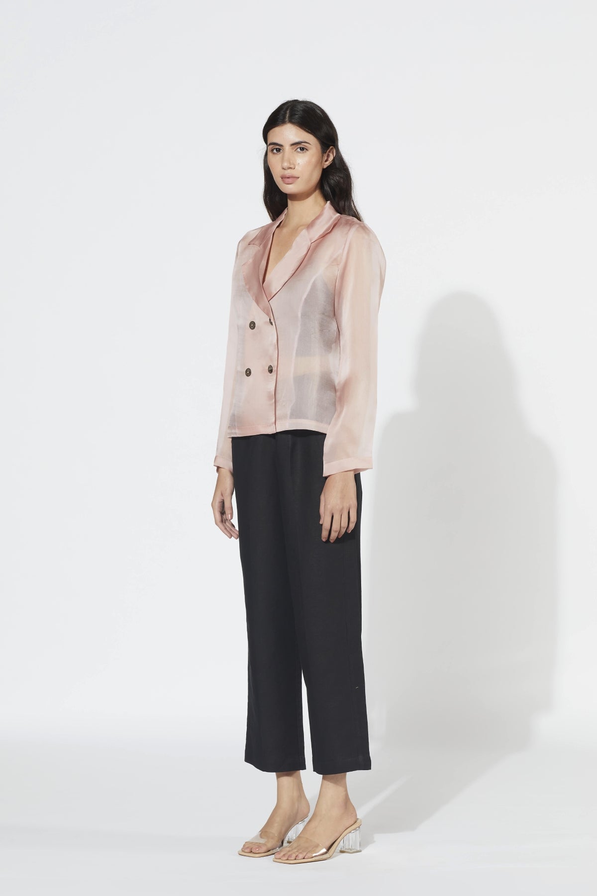 Rosa Pink Buttoned Biker Jacket