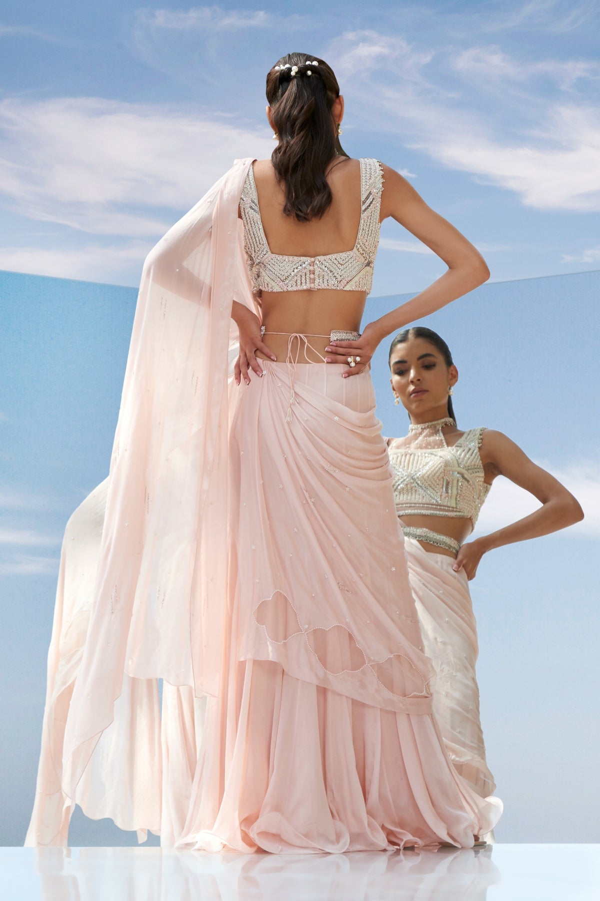 Embroidered Drape Saree