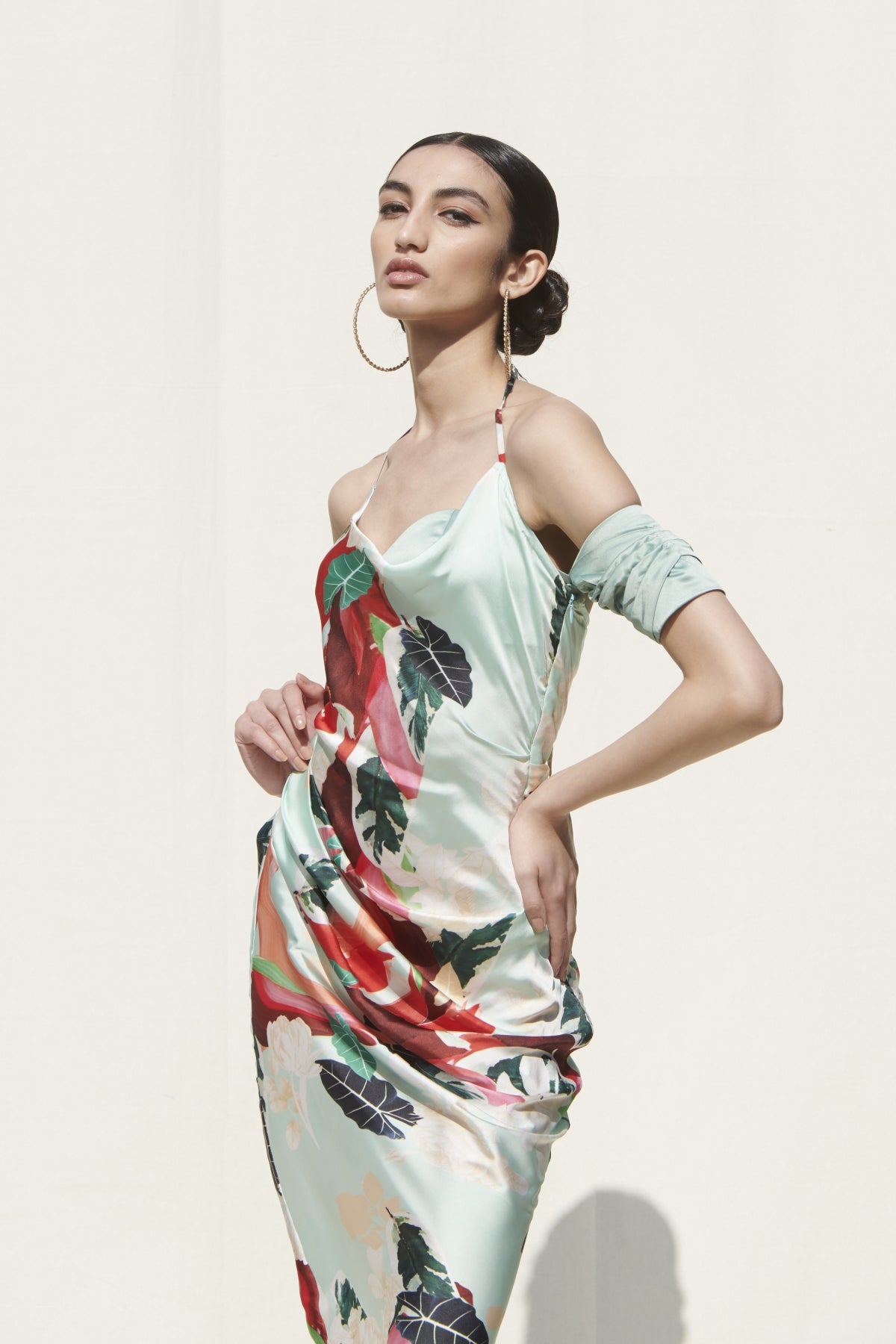 Printed Drape Dress