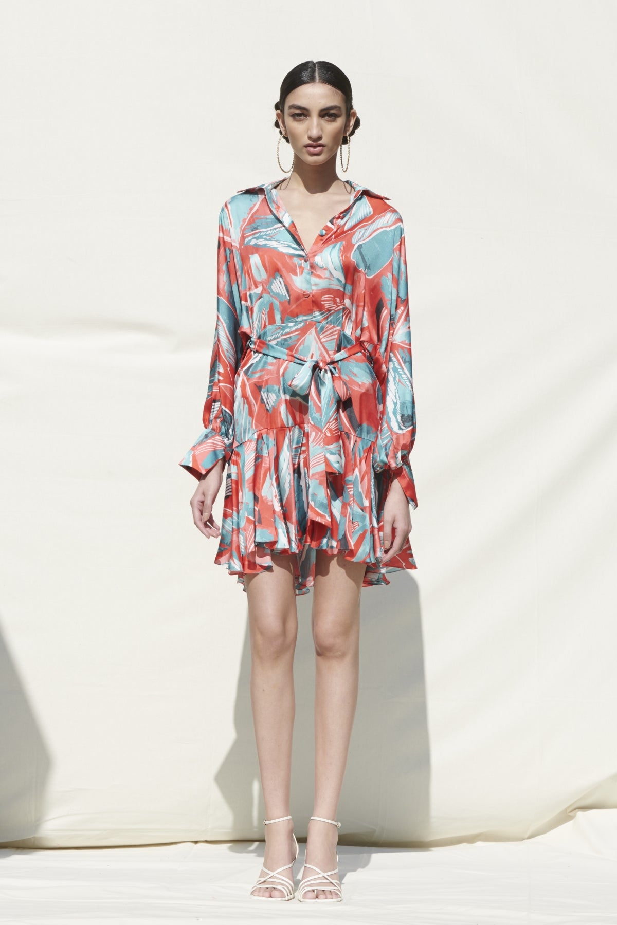 Buy Printed Frill Dress by Mandira Wirk