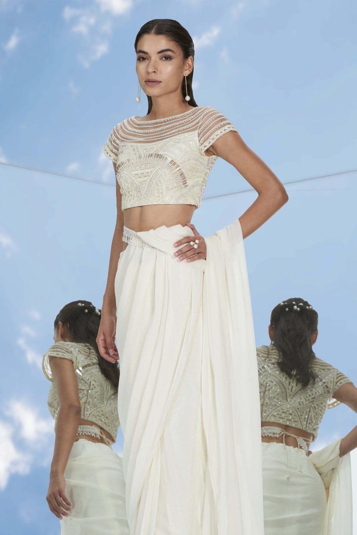 Pearl Embroidered Saree