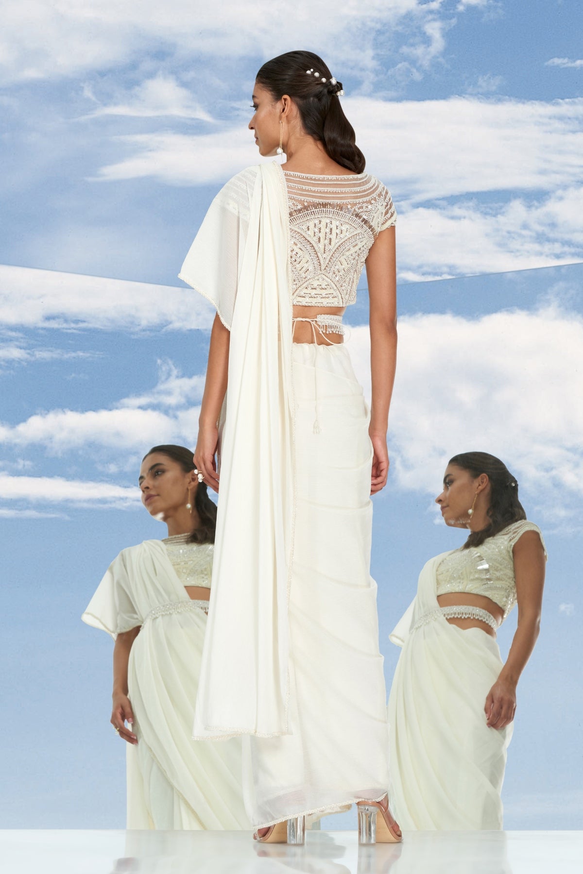 Pearl Embroidered Saree