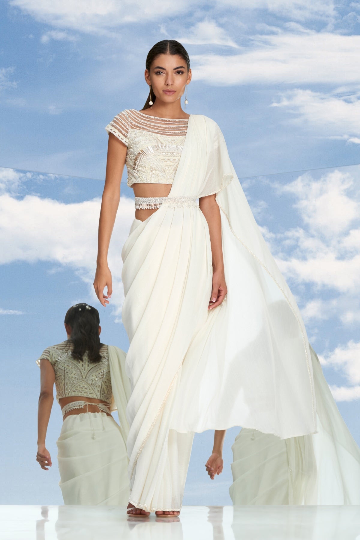 Pearl Embroidered Saree