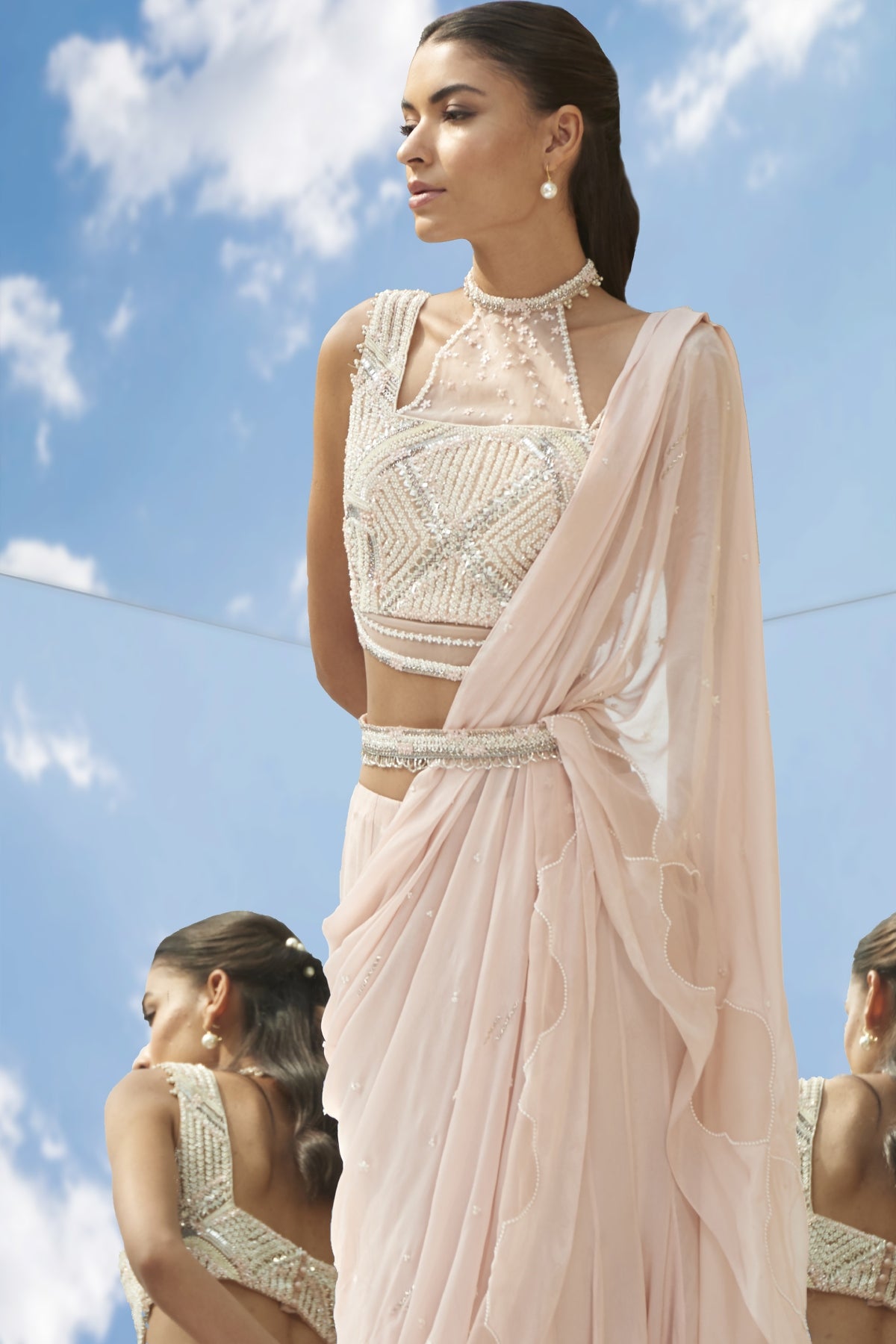 Embroidered Drape Saree