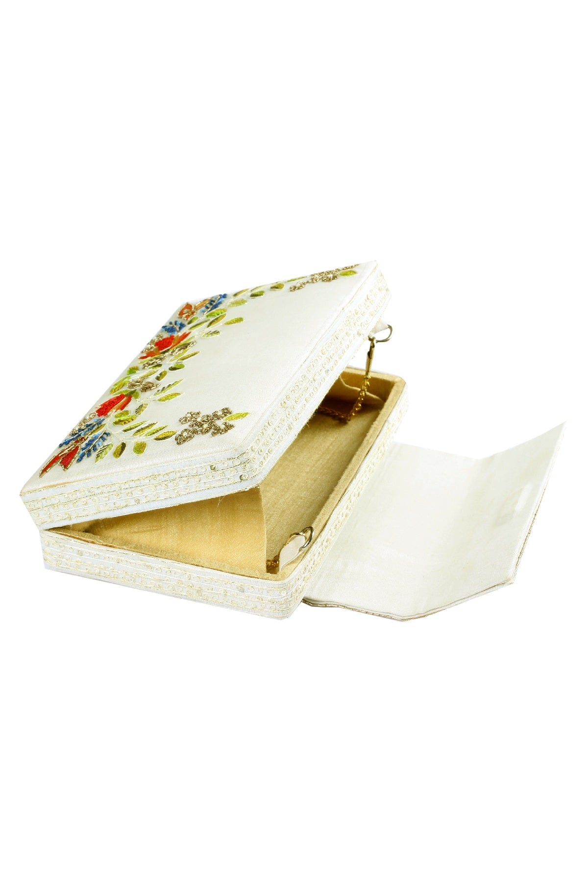 Floral Embroidery Clutch