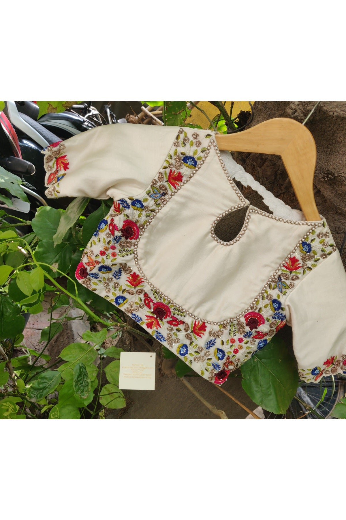 Ivory French Knot Lehenga Set