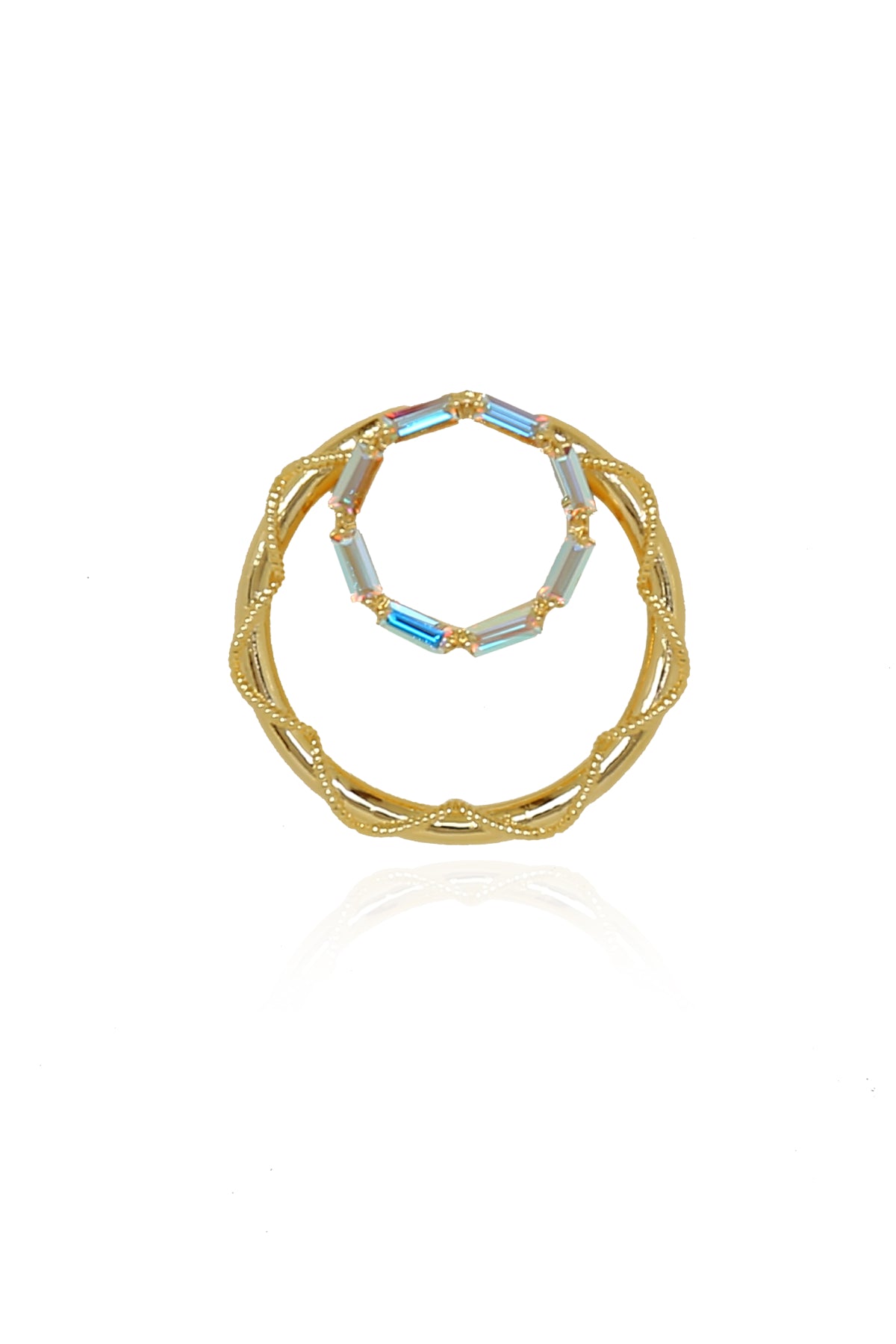 Ice Blue Swarovski Round Hoops