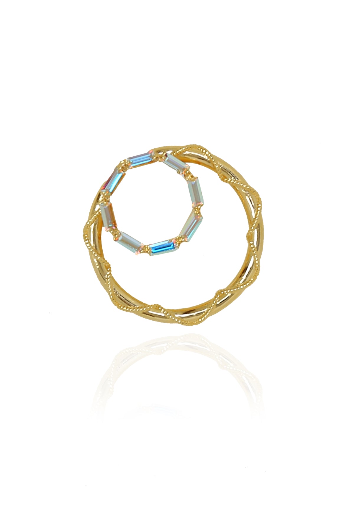 Ice Blue Swarovski Round Hoops