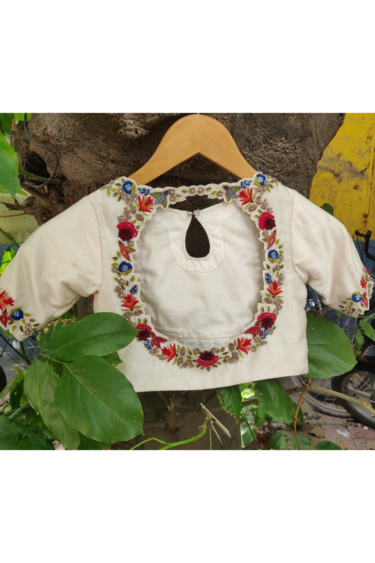 Ivory French Knot Lehenga Set